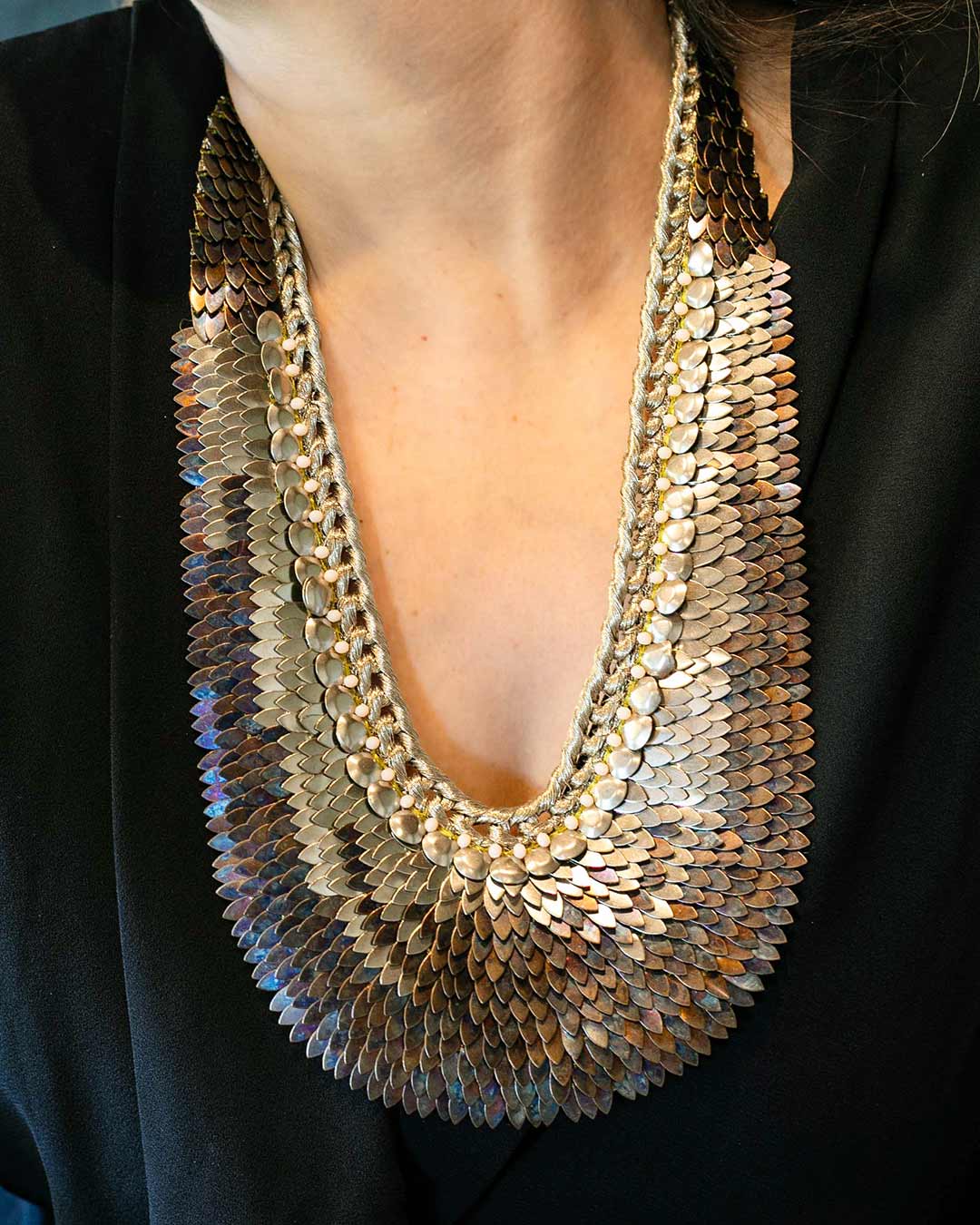 Cleopatra Long - Brown & Silver