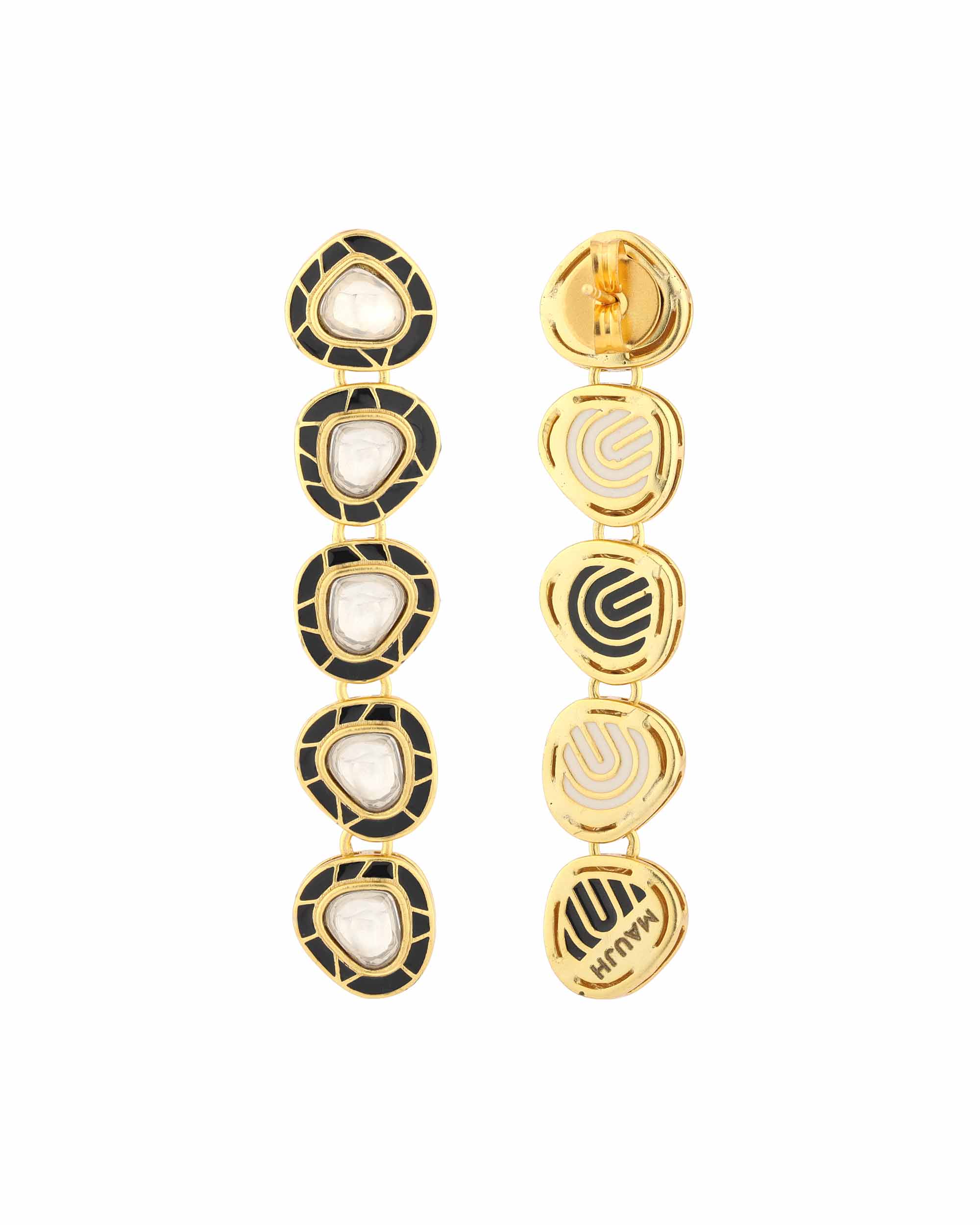 Grand Regal 5-Drop Kundan Earrings