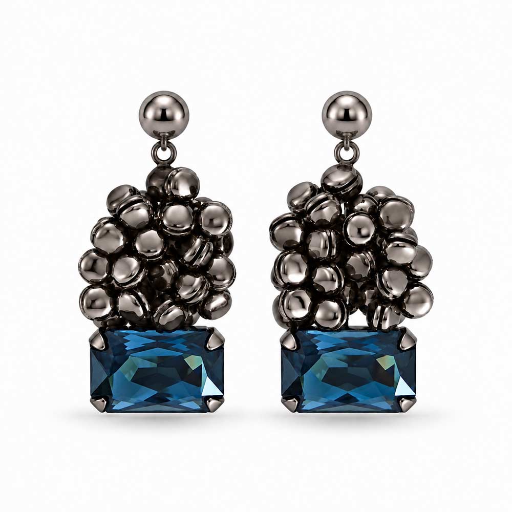 Graphite Ghungroo Drop Earrings