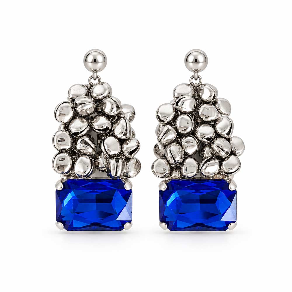 Silver Ghungroo Drop Earrings