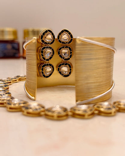 Regal 3-Drop Kundan Earrings