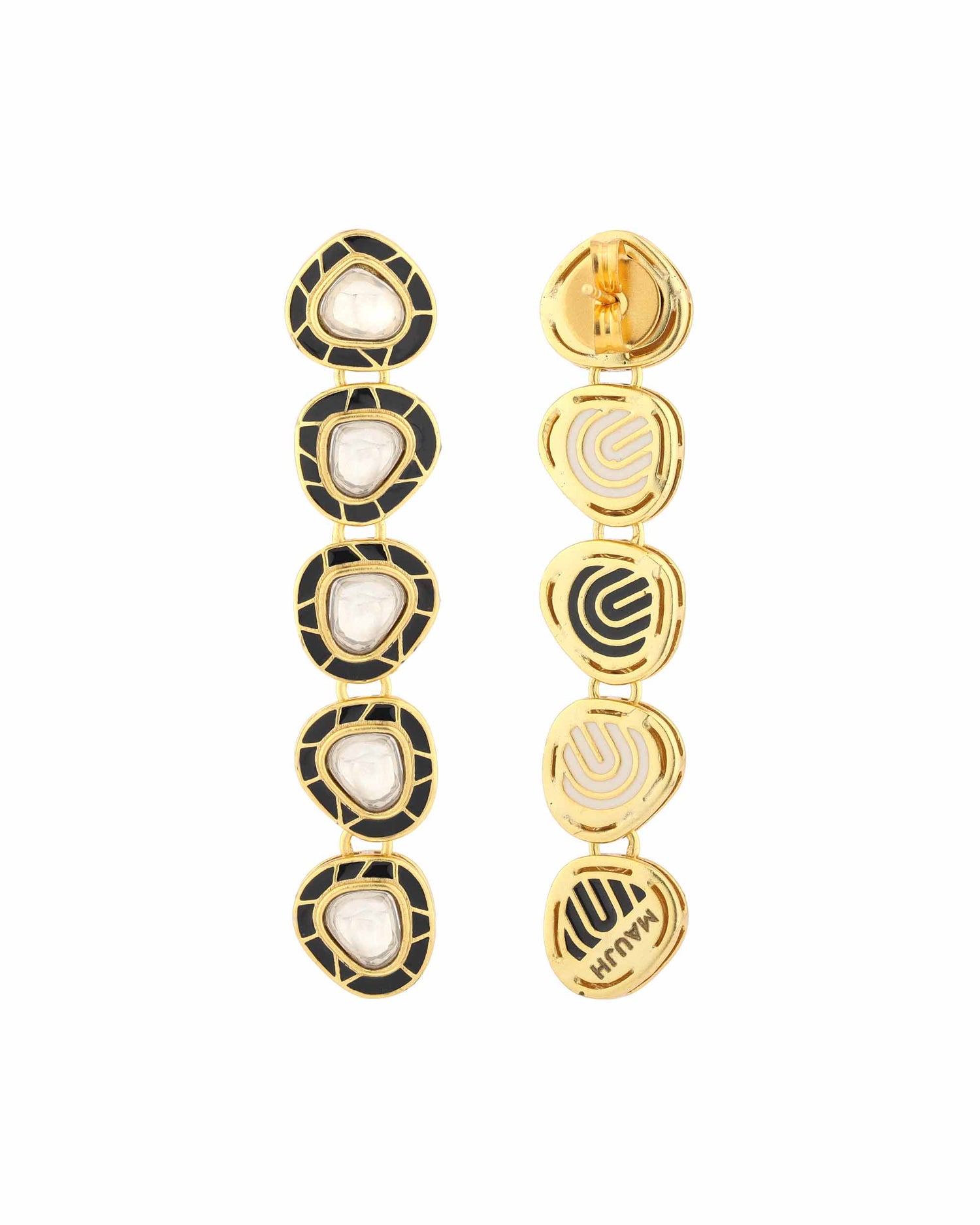 Grand Regal 5-Drop Kundan Earrings