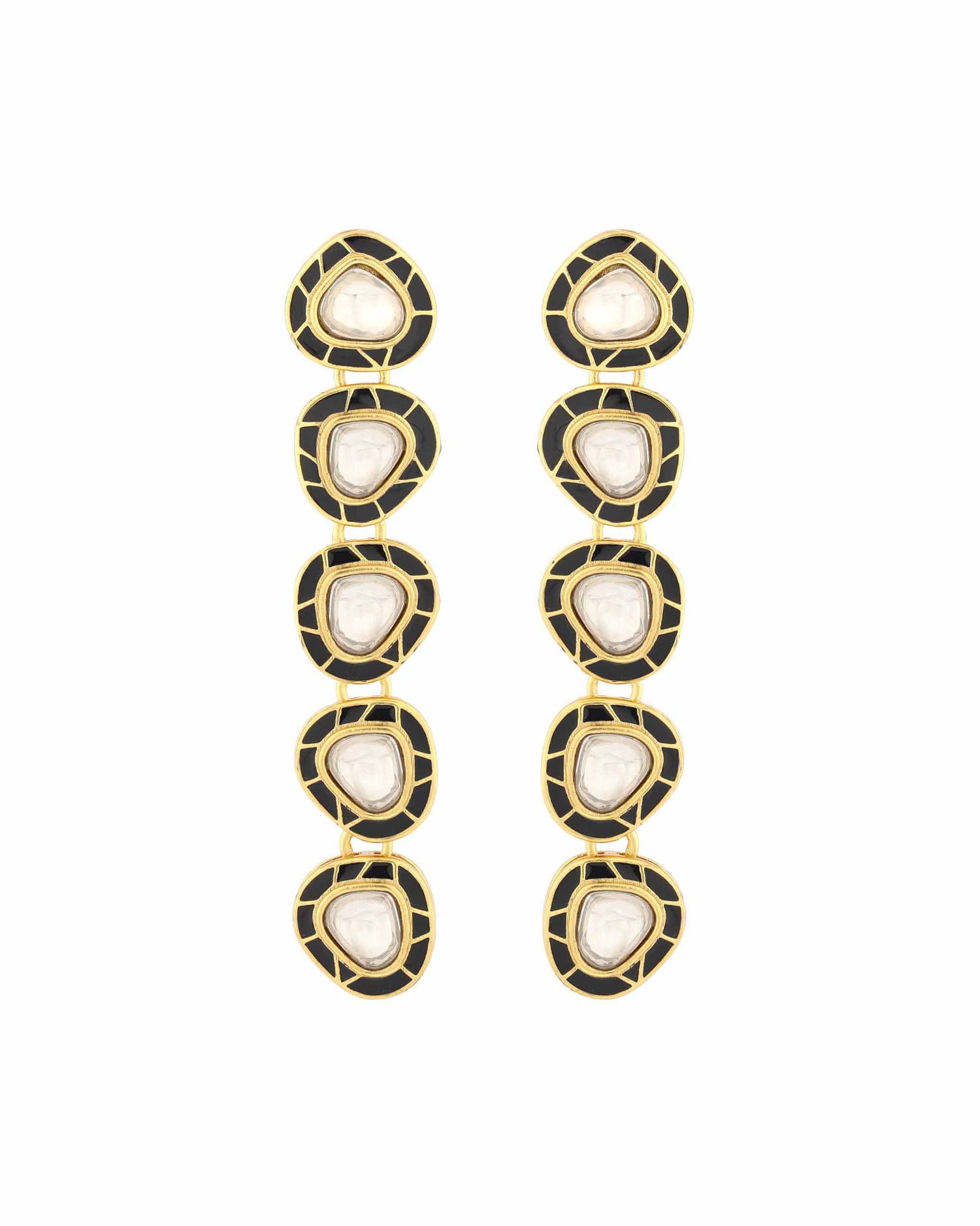 Grand Regal 5-Drop Kundan Earrings