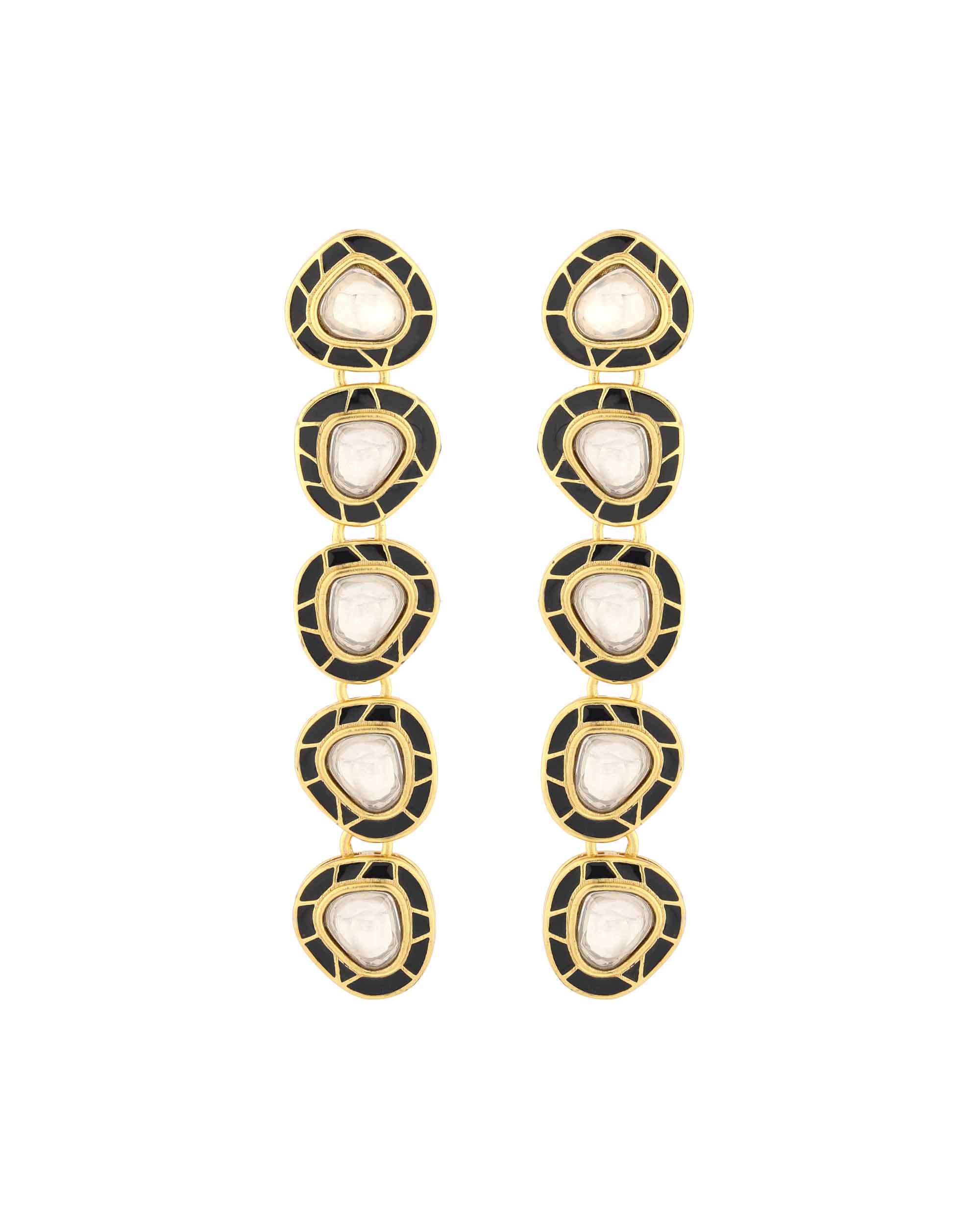 Grand Regal 5-Drop Kundan Earrings