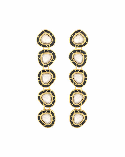 Grand Regal 5-Drop Kundan Earrings