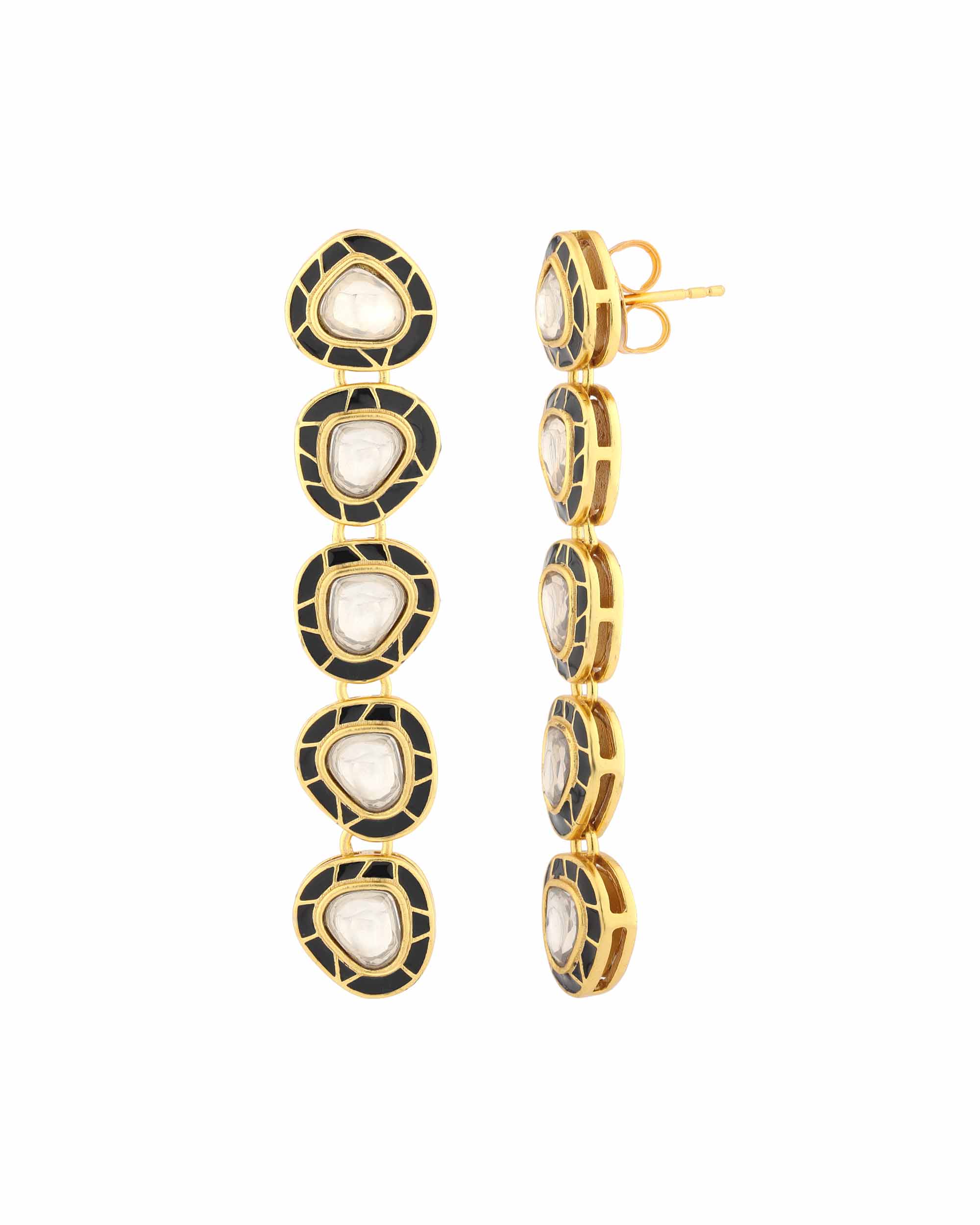 Grand Regal 5-Drop Kundan Earrings