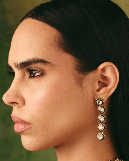 Grand Regal 5-Drop Kundan Earrings