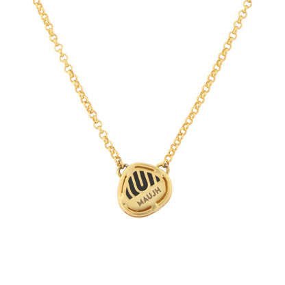 Moonlit Kundan Pendant Necklace - Black