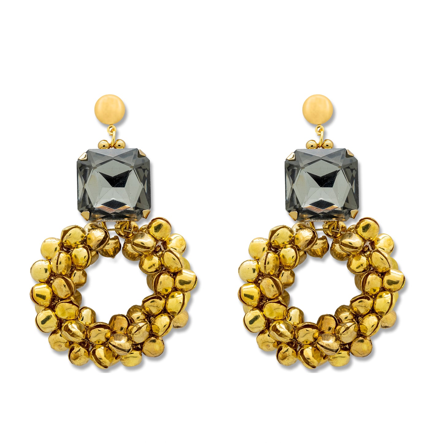 Gold Ghungroo Bali Earrings