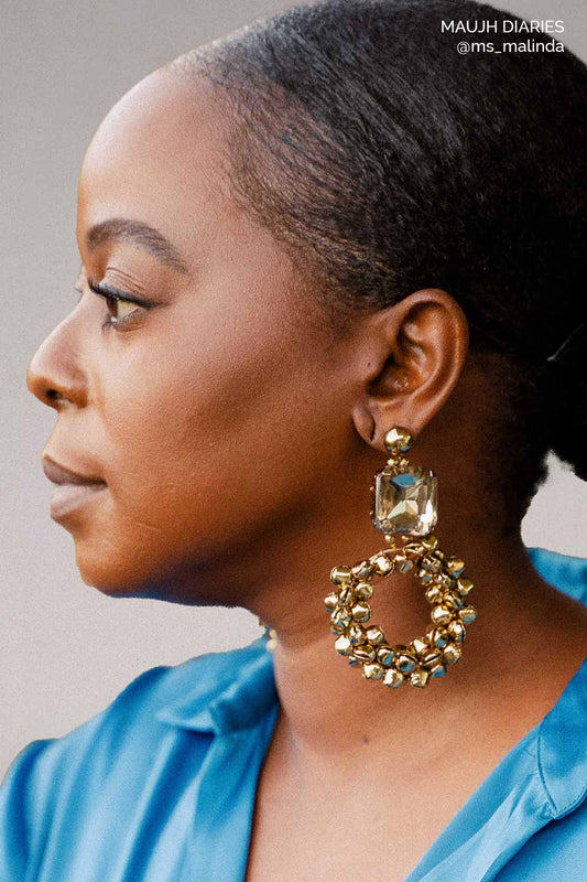 Gold Ghungroo Bali Earrings