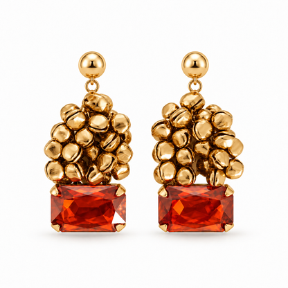 Gold Ghungroo Drop Earrings