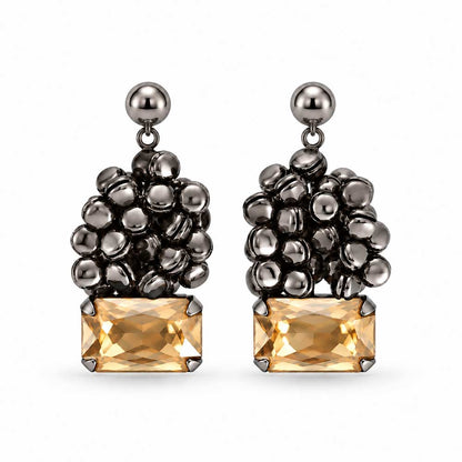 Graphite Ghungroo Drop Earrings