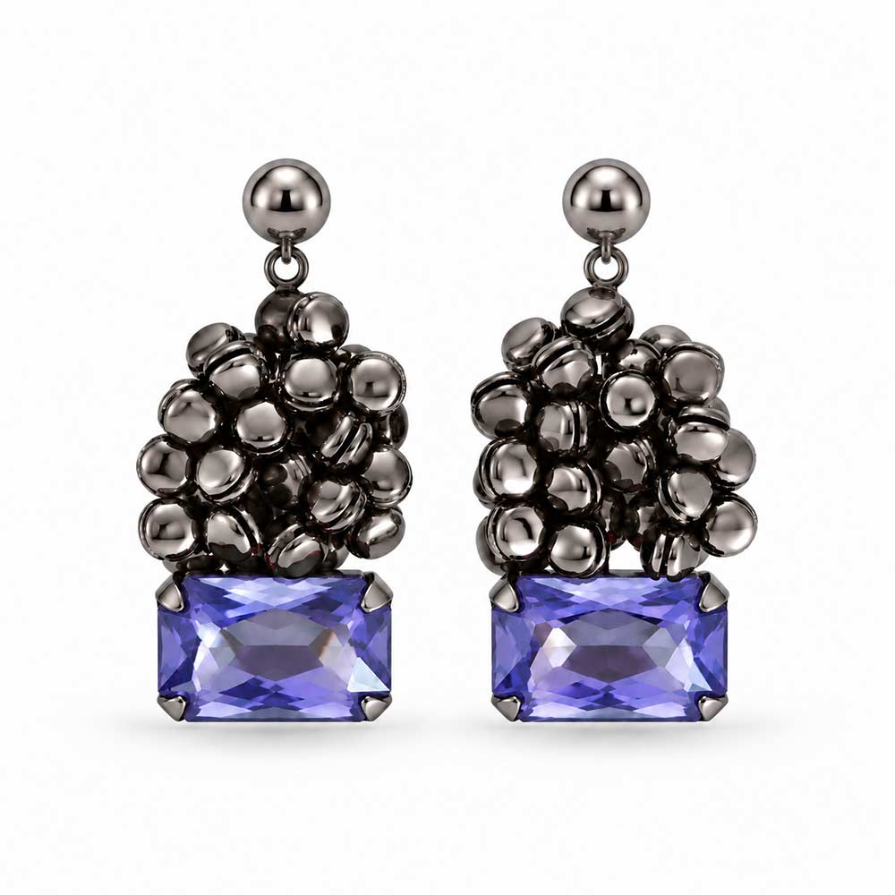 Graphite Ghungroo Drop Earrings