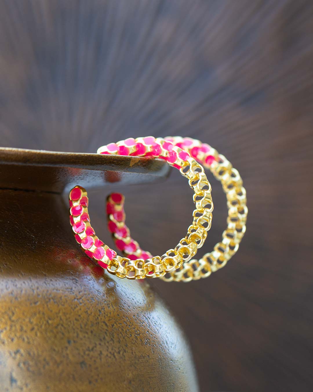 Ella Links Enamel Hoops