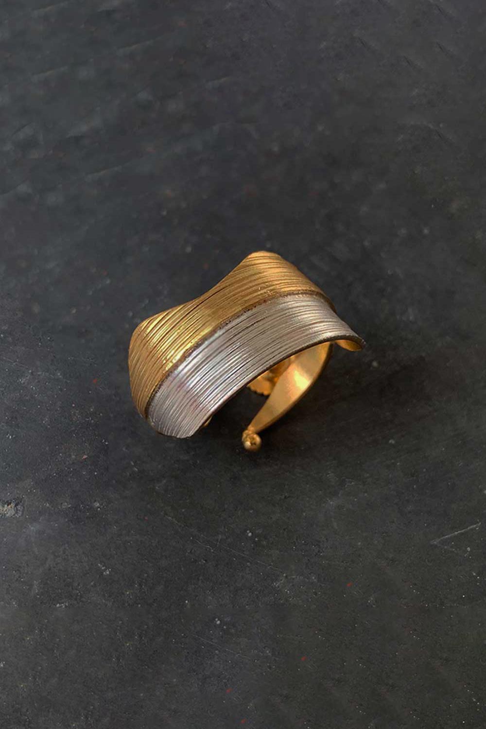 Kuma Waves Cuff Bracelet - Silver &amp; Gold