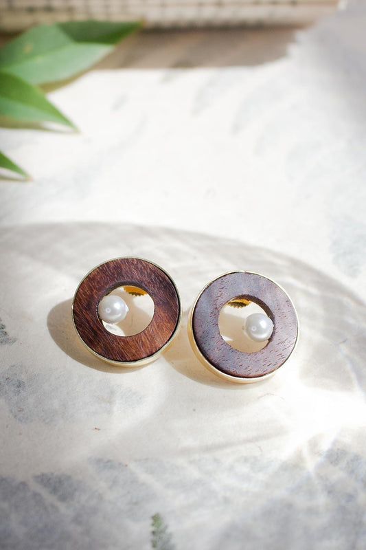 Pearl Peek Stud Earrings