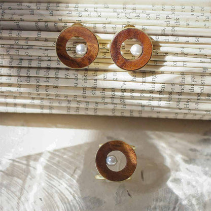 Pearl Peek Stud Earrings