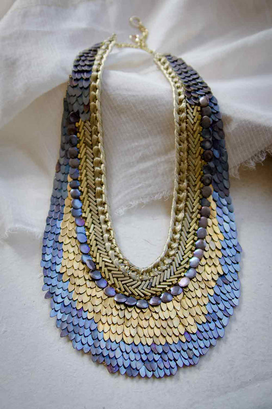 Cleopatra Long - Blue & Gold