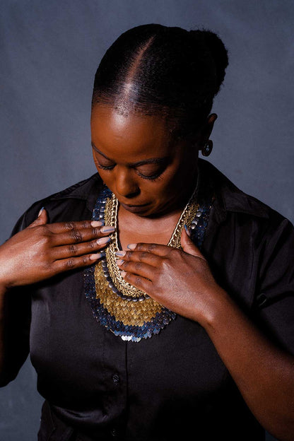 Cleopatra Long - Blue &amp; Gold