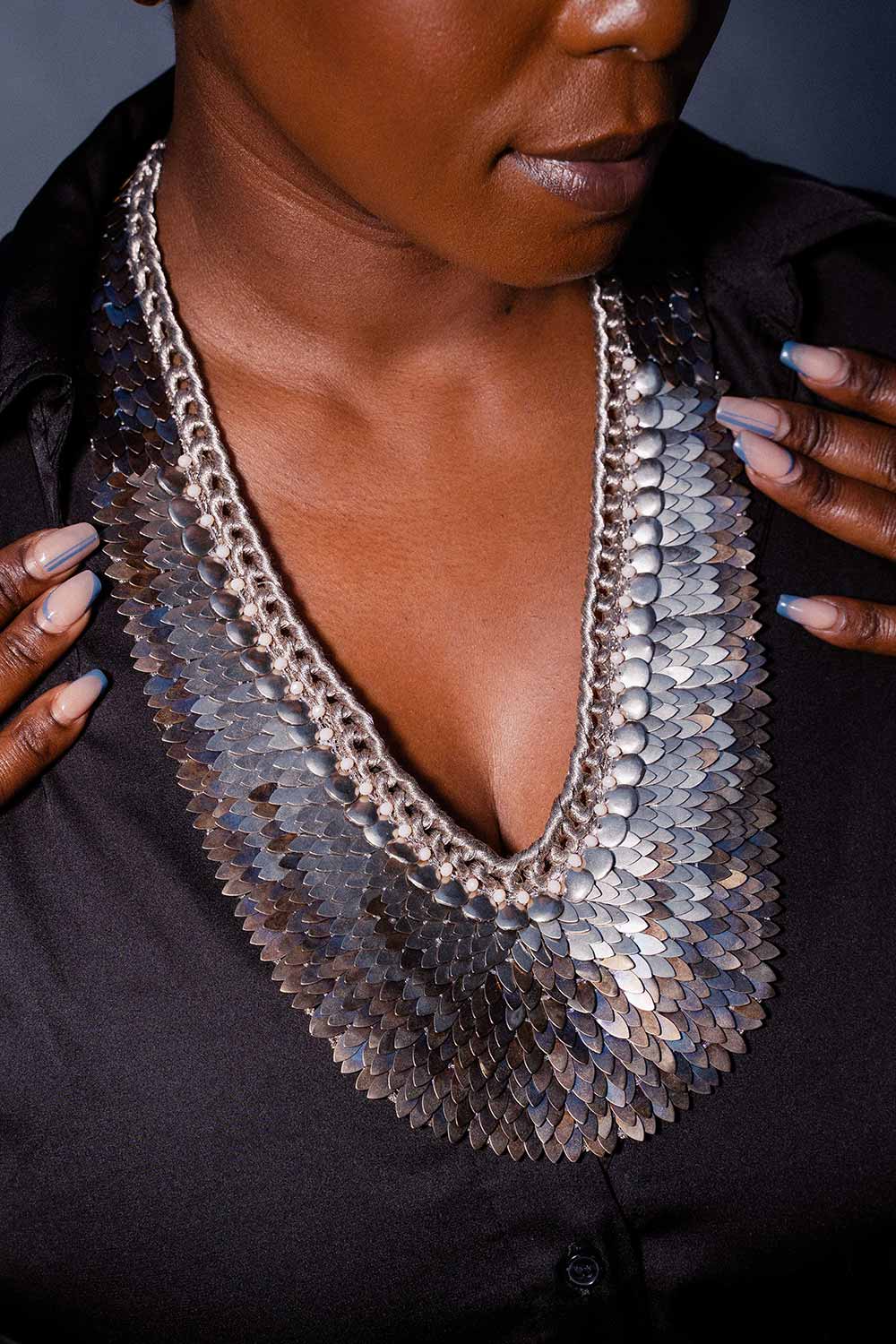 Cleopatra Long - Brown &amp; Silver